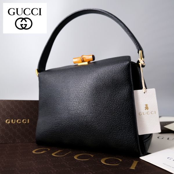 SALE，大得価 1円 GUCCI グッチ ハンドバッグ バンブーライン ターンロック ワンハンドル 黒 ブラック レザー ゴールド金具 レディース(バンブーライン)｜売買されたオークション情報、yahooの商品情報をア かばん、バッグ