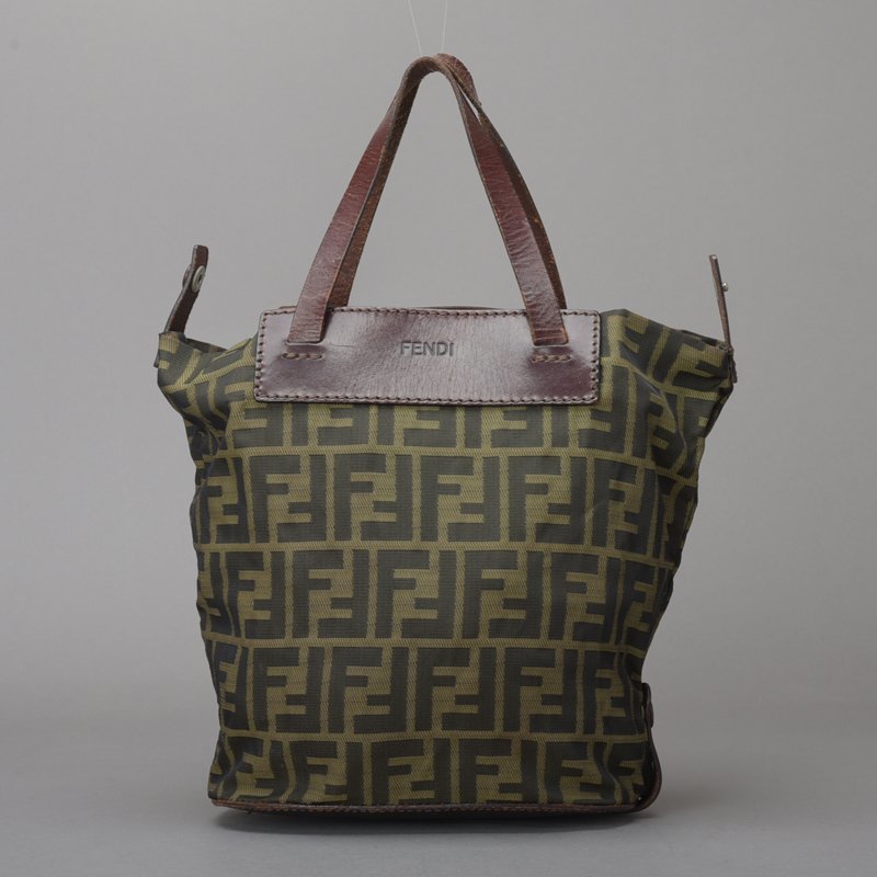 1円 FENDI フェンディ ズッカ ハンドバッグ ミニトート 折り畳み可能  