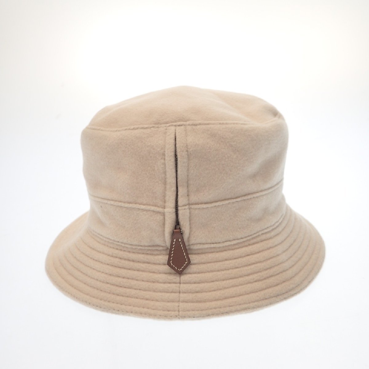 極美品◇エルメス MOTSCH モッチ ジップデザイン カシミヤ100％ ハット