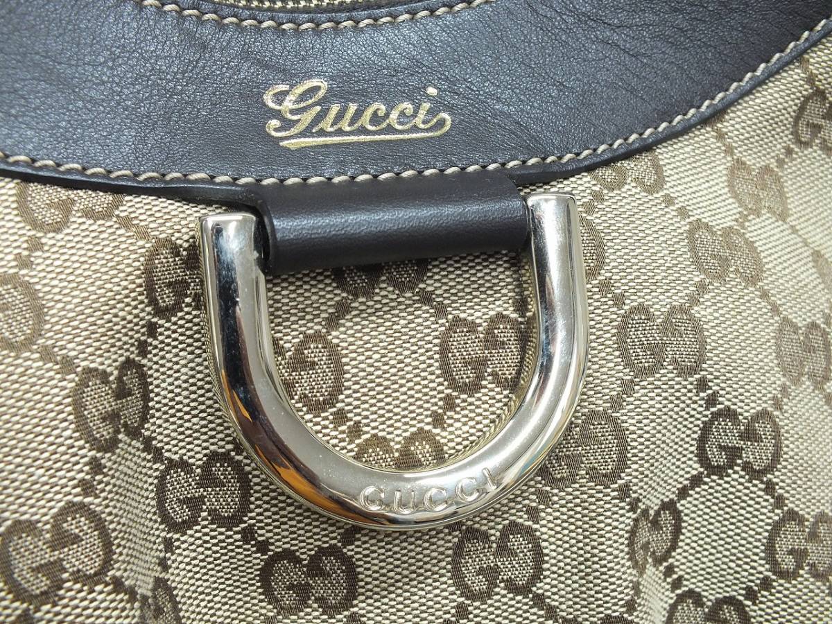 ✨美品✨GUCCI クラッチバッグ GG ネイビー ベージュ レザー ロゴ 金具 