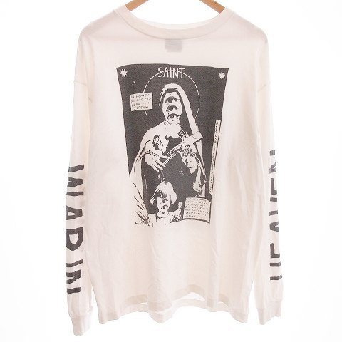 SAINT ロングスリーブTシャツ L 白 セントマイケル ロンt セントマイケル ロングスリーブTシャツ