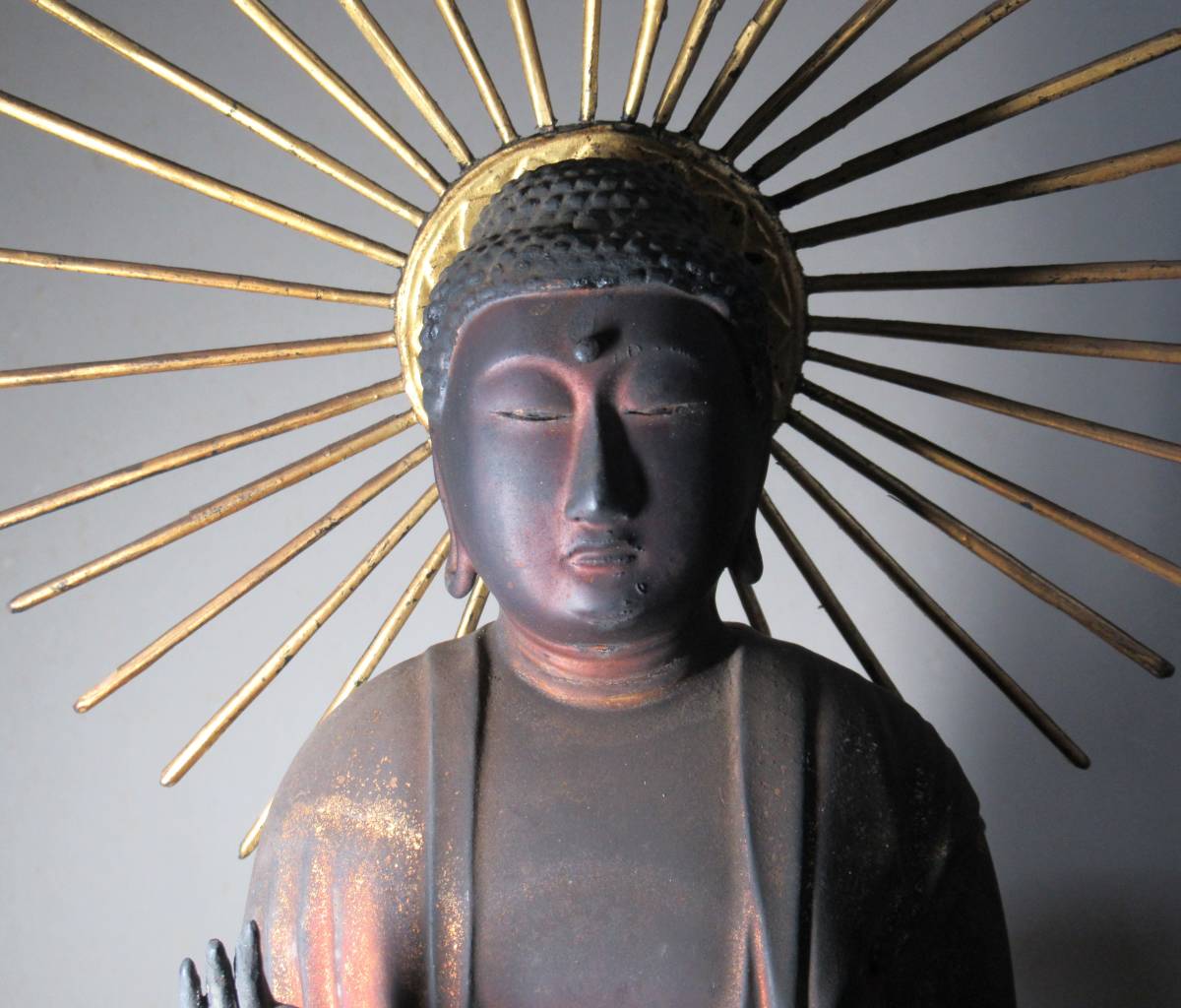 阿弥陀如来　仏像　玉眼　木彫 ⁄仏教美術 木彫 玉眼『木造阿弥陀如来立像』総高62㎝ 趣時代優品 Yahoo