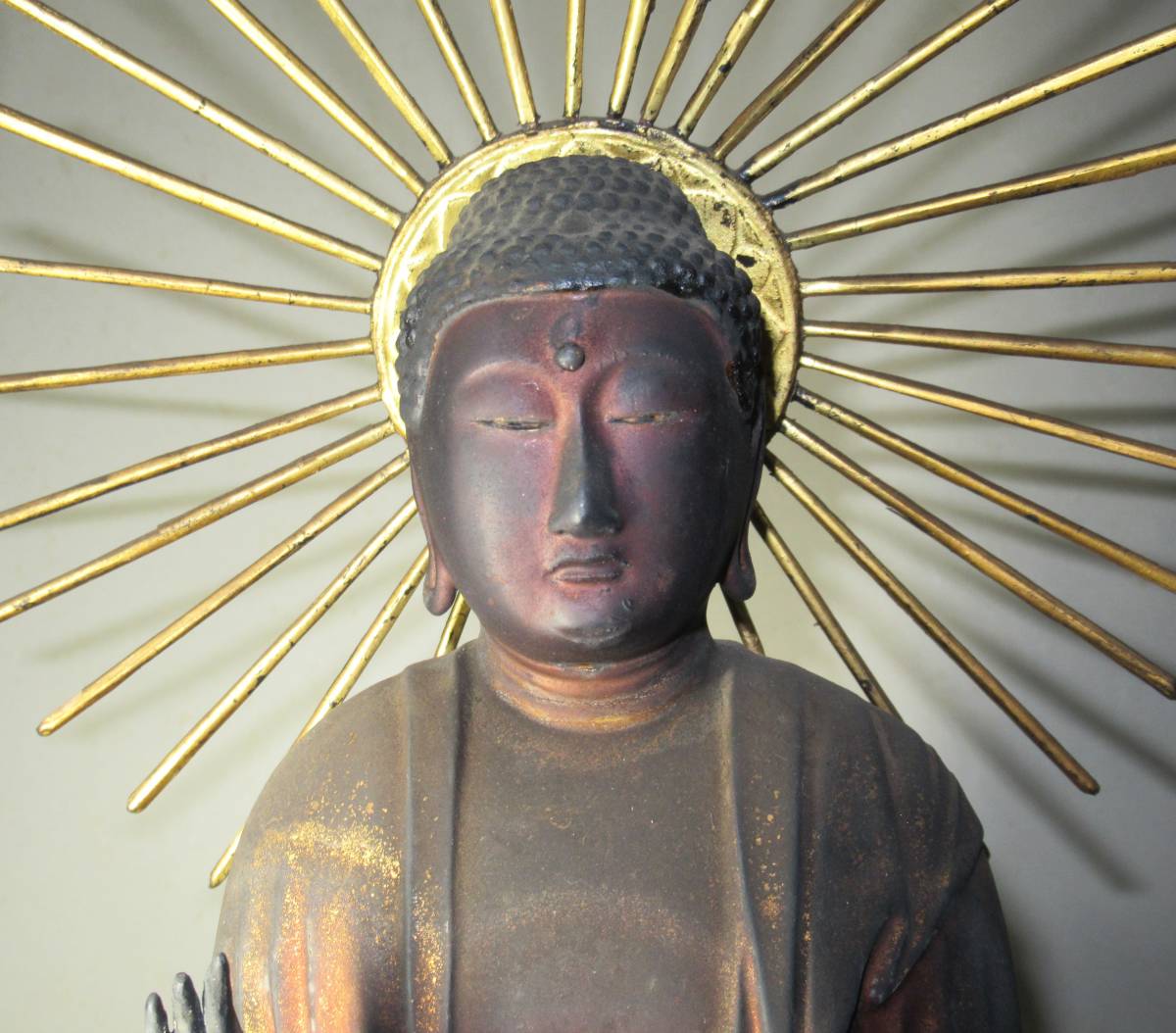 ⁄仏教美術 木彫 玉眼『木造阿弥陀如来立像』総高62㎝ 趣時代優品 Yahoo 