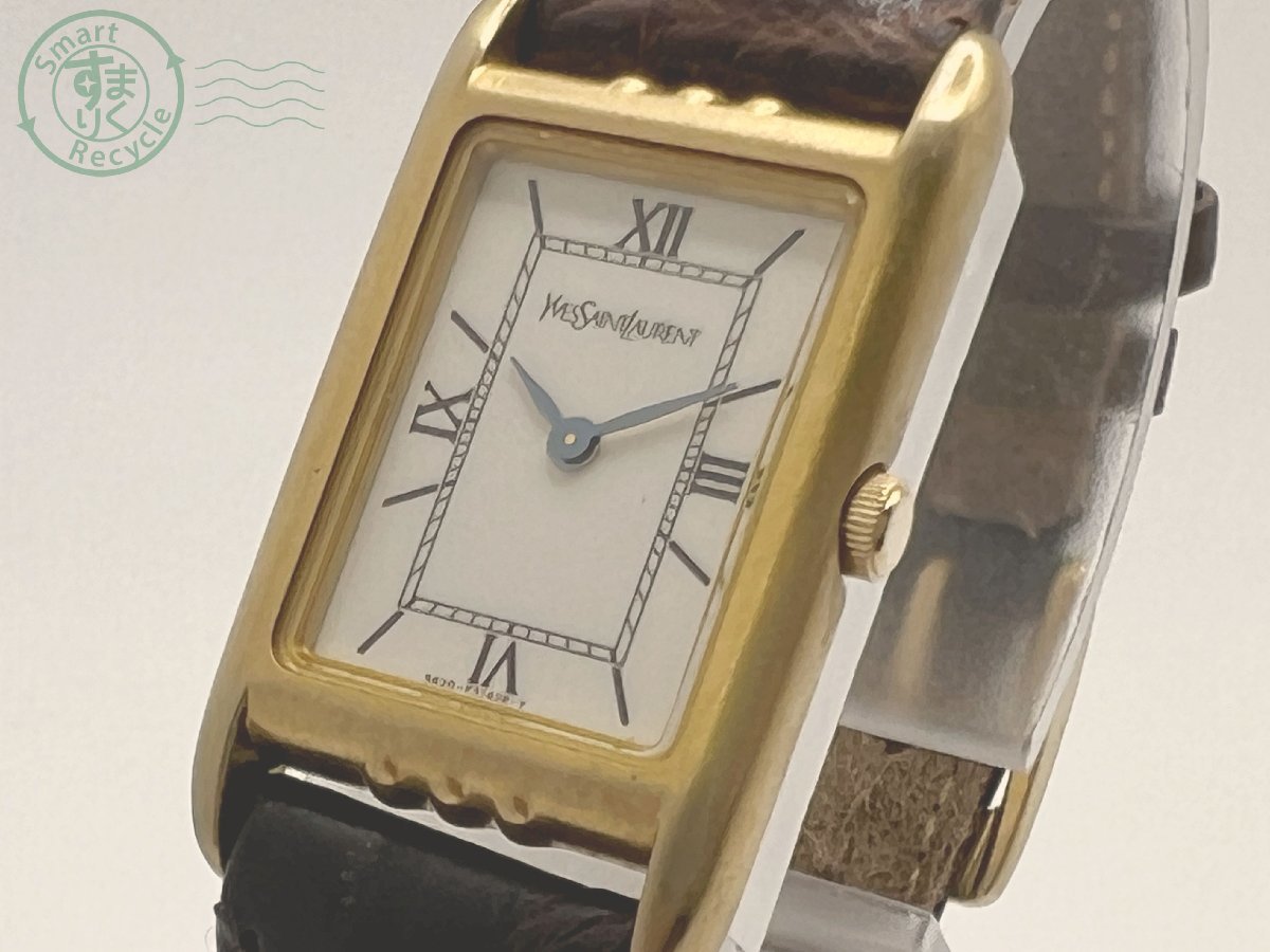 | Saint Laurent COLLECTION! NEW 862852Y99562359 10420109　〇 YVES SAINT LAURENT 5420-F46860 イヴサンローラン クォーツ スクエア ローマン レディース 腕時計 2針 白文字盤