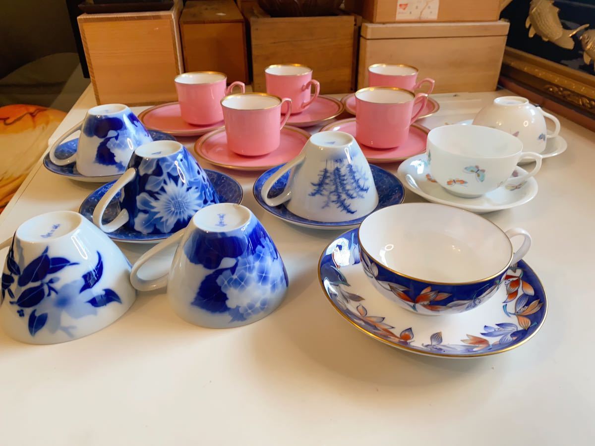 香蘭社 深川製磁 カップ&ソーサー 桜色ピンク 赤繪町工房 ティーカップ
