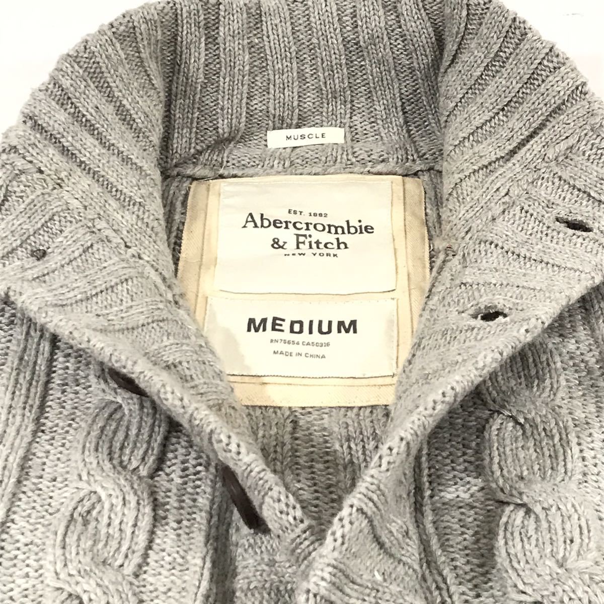 Abercrombie&Fitch ケーブルニットカーディガン 羊毛 アルパカ 