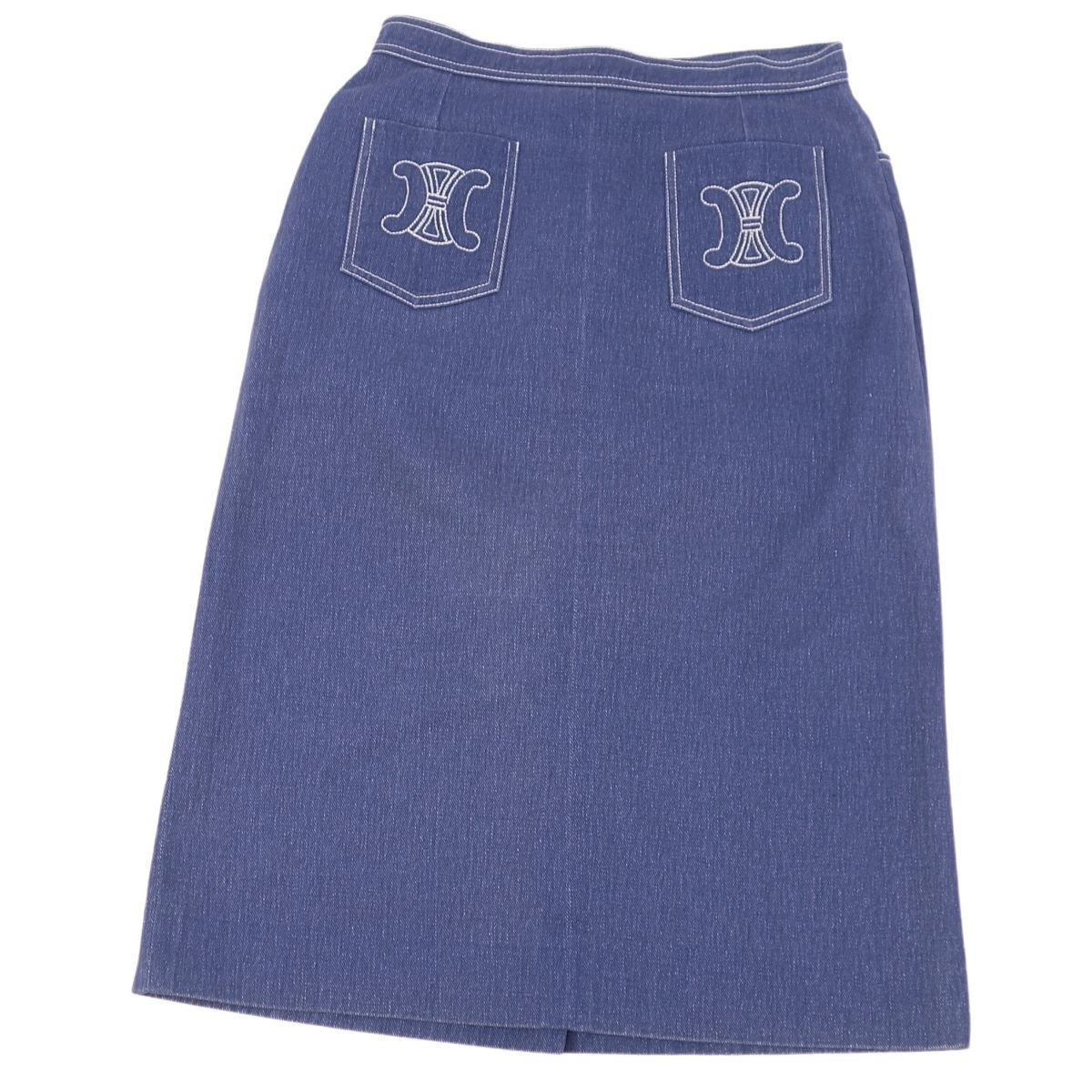 美品 Vintage セリーヌ CELINE JEANS スカート トリオンフ 刺繍 デニム  