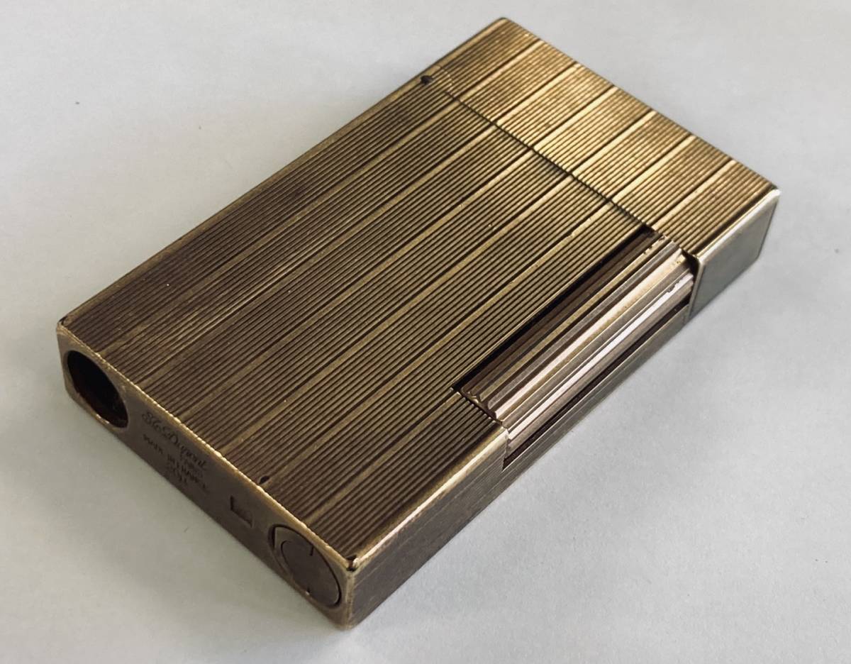 デュポン ガスライター ゴールド Dupont S.T T ライン2 ライター 中古 
