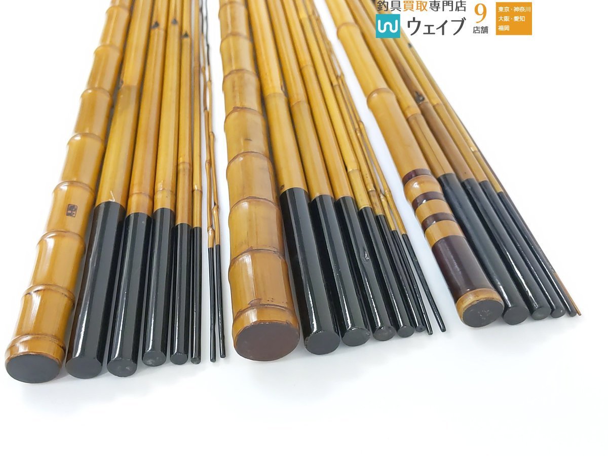 菊水作 山女魚竿 4.5尺 替え穂付き、竿文作 6本継、振出竿 和竿 7本継