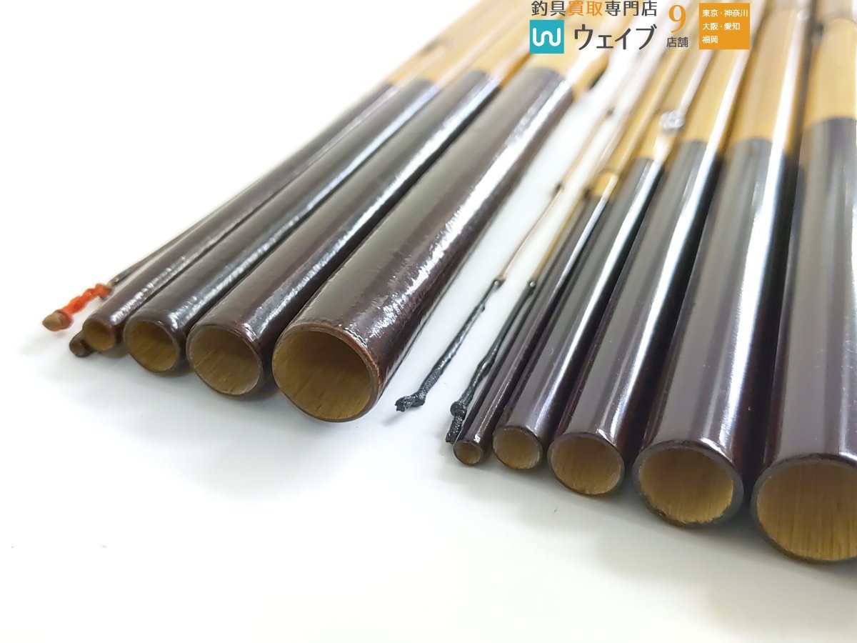 菊水作 山女魚竿 4.5尺 替え穂付き、竿文作 6本継、振出竿 和竿 7本継