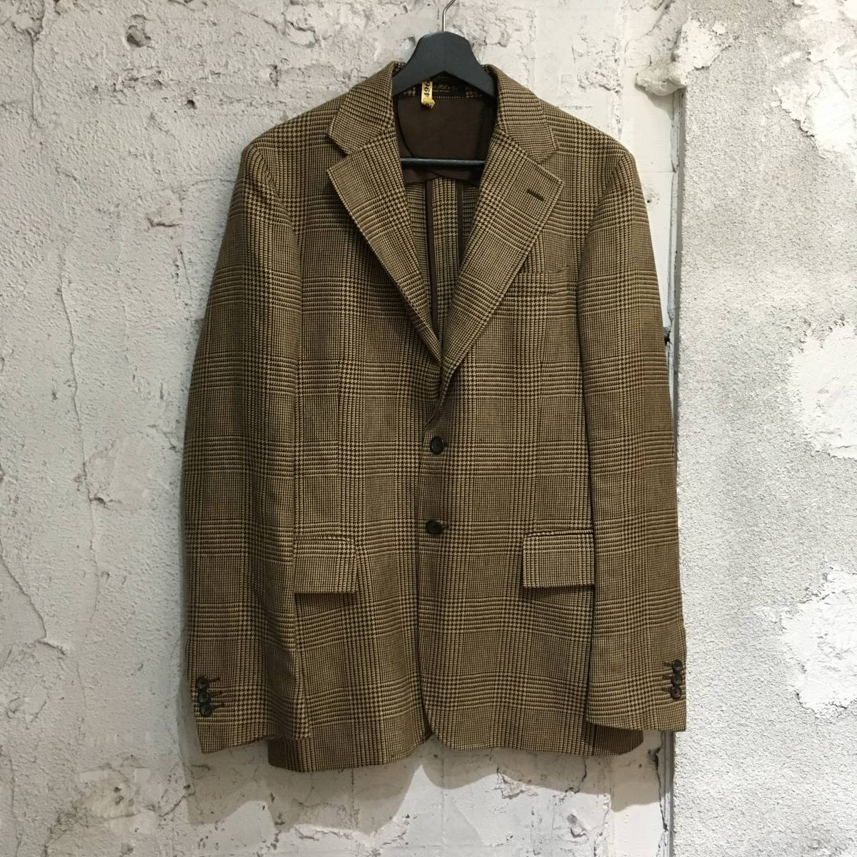 RRL ダブルアールエル イタリア製 グレンチェック ヘンプコットン 3B 
