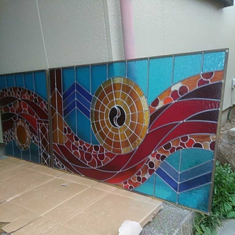 ステンドグラス、ステンドガラス、引き取り限定、アンティーク、レトロ