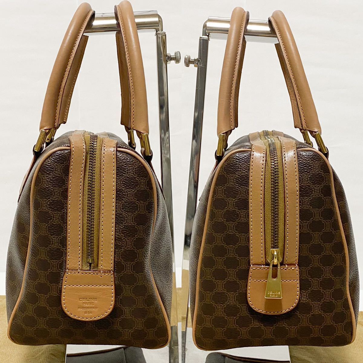 CELINE ・マカダム柄・トリオンフ・ミニ・ボストンバッグ・2way 1円美 
