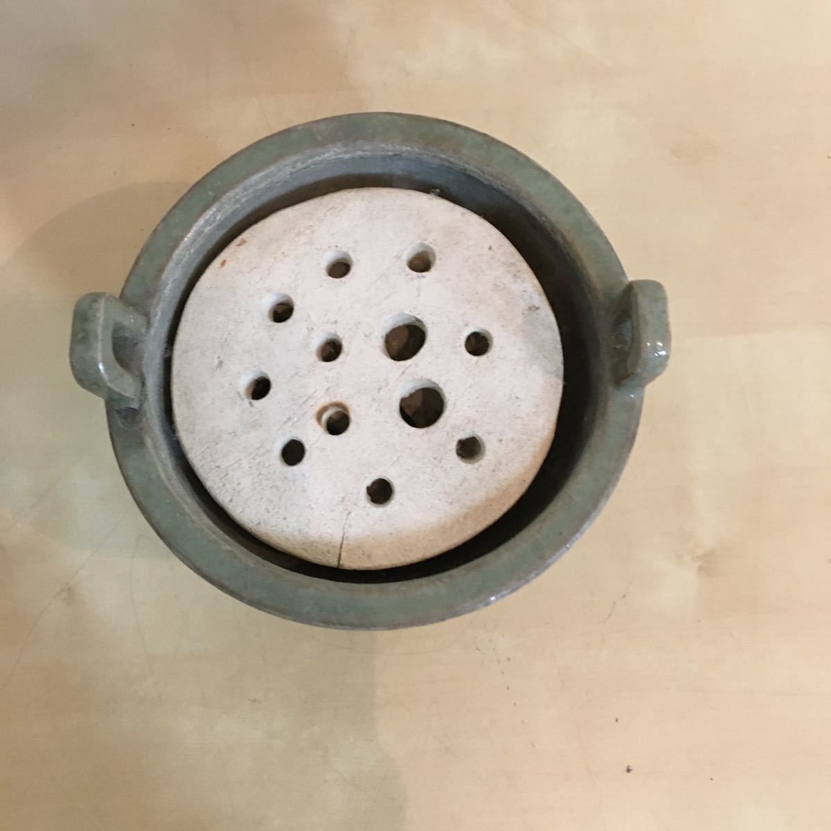 香炉 三足 中国 香道具 青磁 時代物 宋時代 【公式通販】