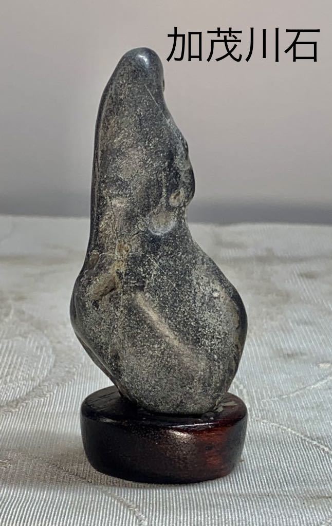 信濃美術石博物館】水石 盆栽 加茂川石 横3.5×高8.5×奥行3(cm) 重量
