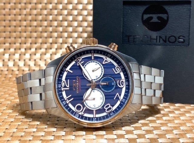 新品 TECHNOS テクノス 腕時計 正規品 オールステンレス ブルー ピンク 
