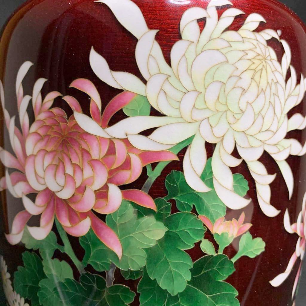 花瓶 純銀 七宝花瓶 菊 安藤七宝 銀線 美術工芸品 花器 覆輪 Yahoo 