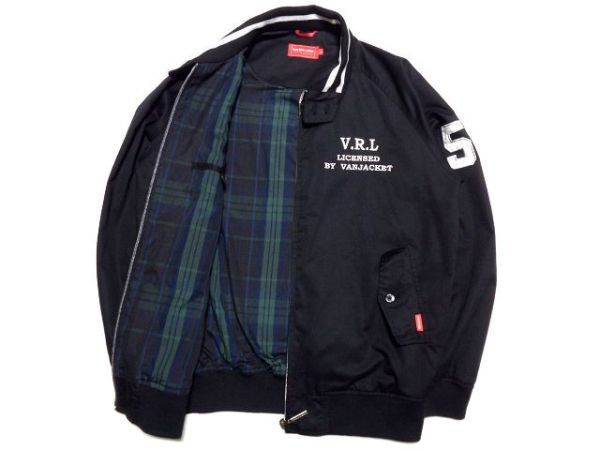 VAN スイングトップ Jacket 裏地チェック 赤 - ロゴプリント ブルゾン