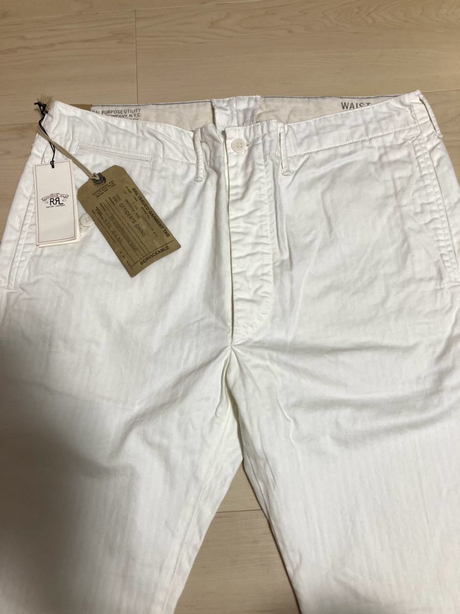 RRL オフィサーズチノ ホワイト系 ヘリンボーン HBT W36 ダブルアール