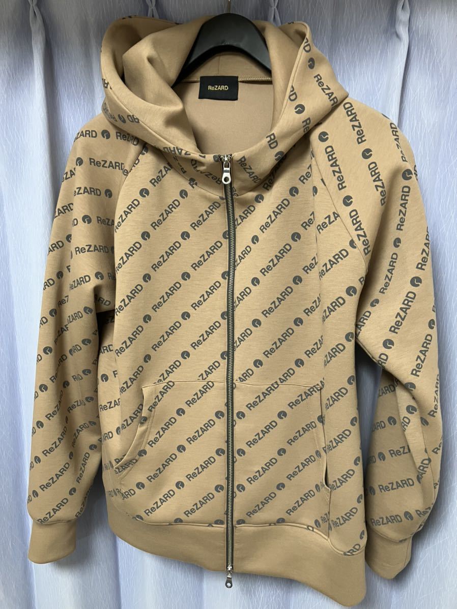 ReZARD】Logo Printed Zip-up Hoodie Beige / Lサイズ 【公式通販】