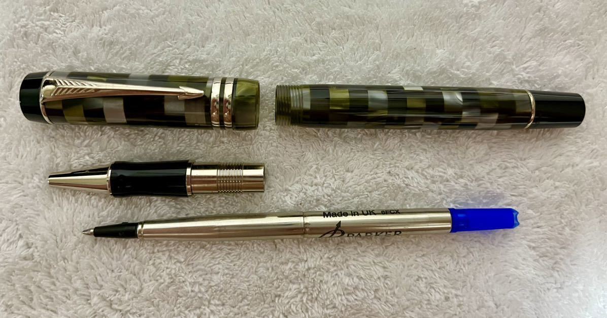 ⑧美品 PARKER パーカー DUOFOLD デュオフォールド 万年筆 ペン先18k 