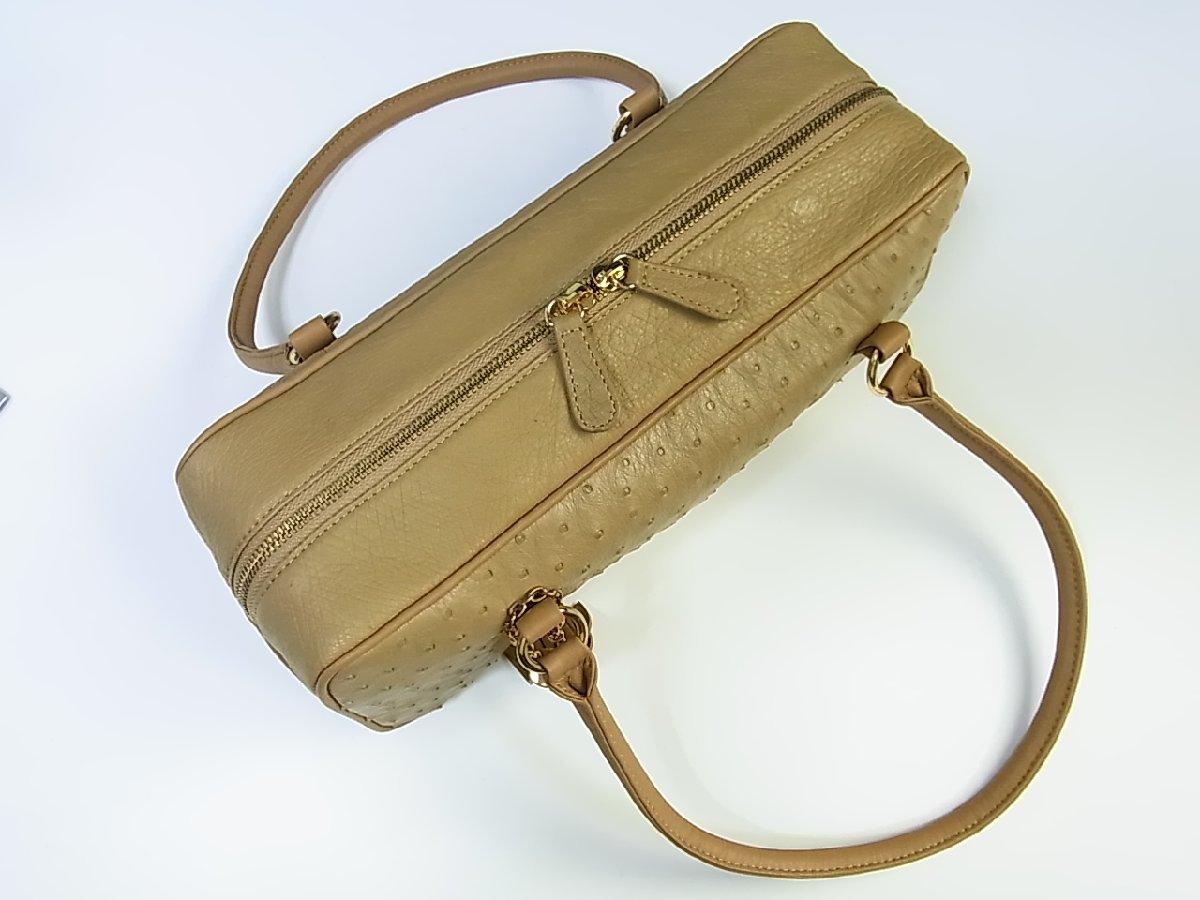 ◇美品◇YU HAMANO/傳濱野 はんどばっぐ◇オーストリッチ フリンジ 