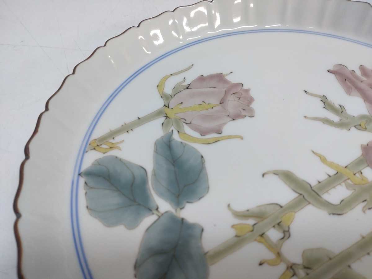 日本工芸会正会員 武腰潤 色絵 飾皿 管理K359 九谷焼 飾り皿 九谷焼