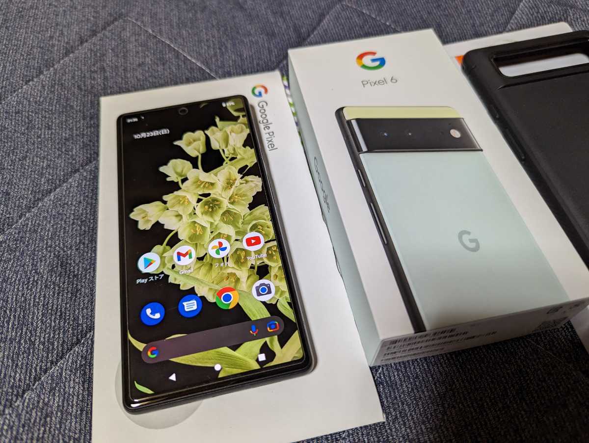 スマートフォン・携帯電話 Google Pixel 6 グレー 純正ケース付き 128GB