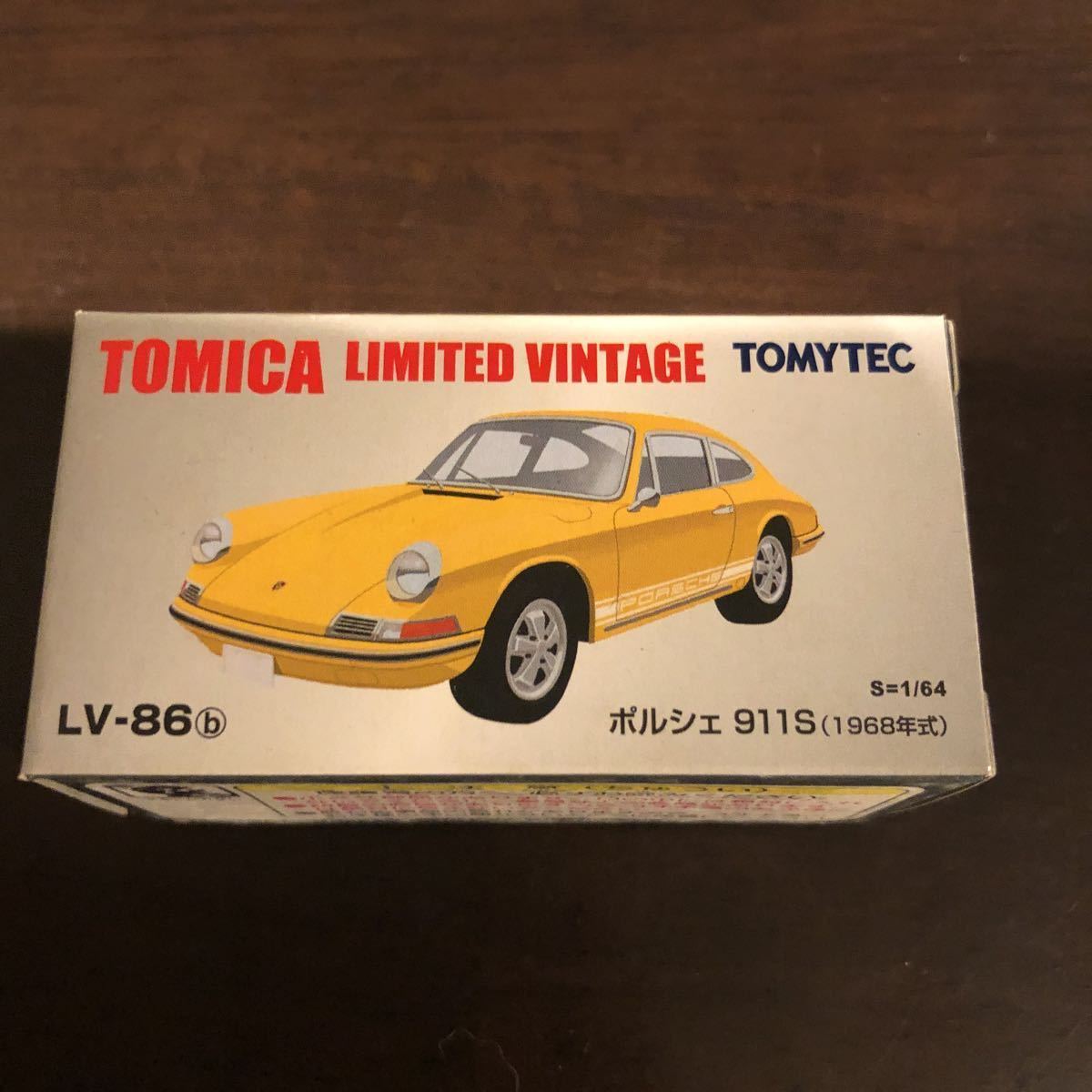 LV-86b ポルシェ 911S（黄） 1968年式 1/64スケール トミカリミテッド
