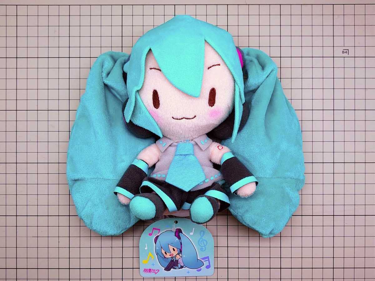 初音ミク ふわふわぬいぐるみ (フンス顔・ふんす顔) プライズ品 タグ 