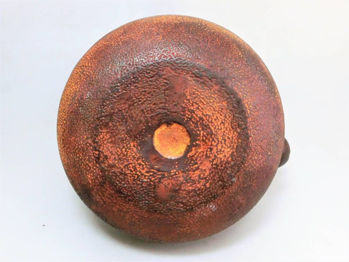 ☆時代物 南部 正寿堂 造 柿葉文 柿枝摘 鉄瓶 煎茶道具◇