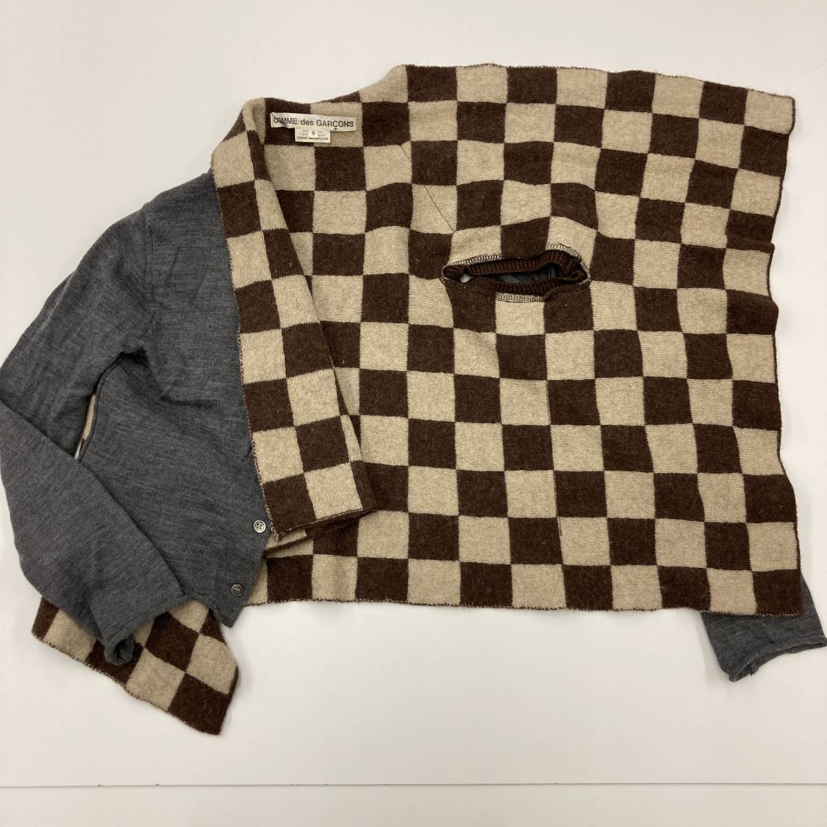 AD2009 COMME des GARCONS ドッキング 変形 カーディガン ベージュ 