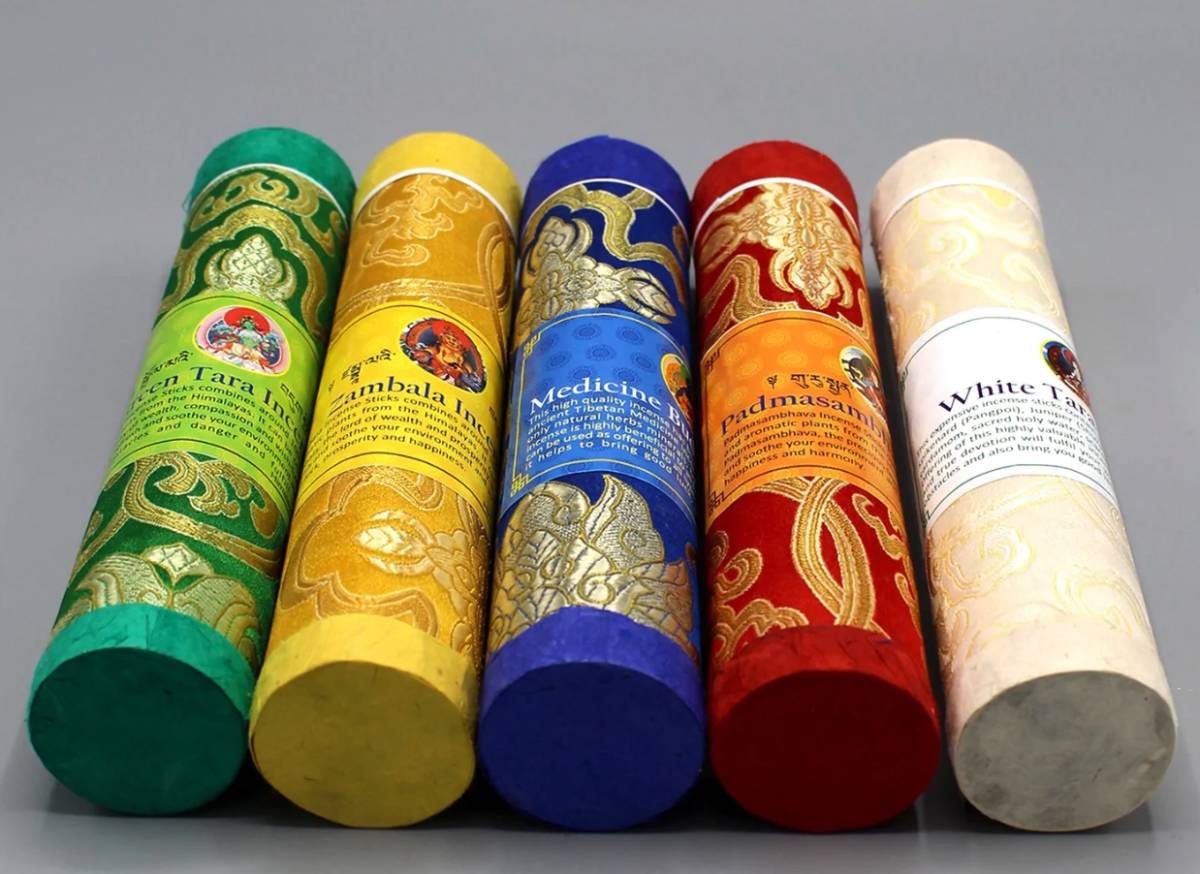 チベットの神々 お香セット 金襴ケース ハンドメイド ネパール スティック香_4