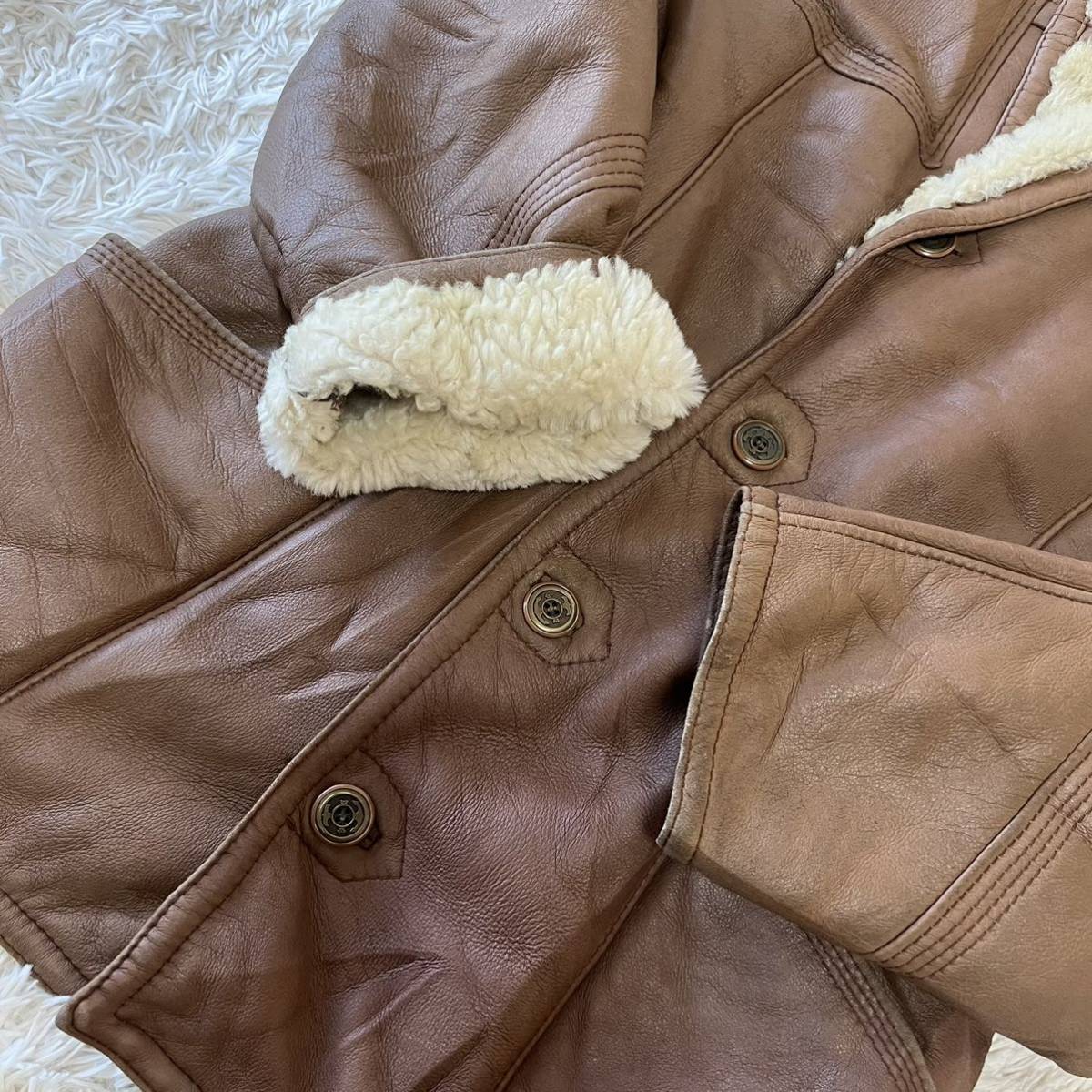 極上！イタリア製 Confezioni Mareo 最高級羊革 Shearling 肉厚 リアル 