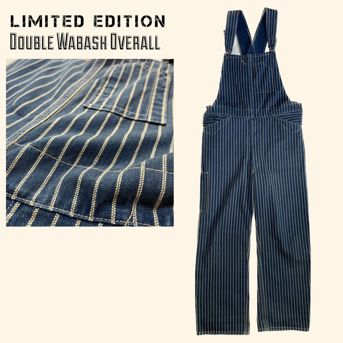 Limited Edition/名作】RRL “Double Wabash Overall” S ウォバッシュ  