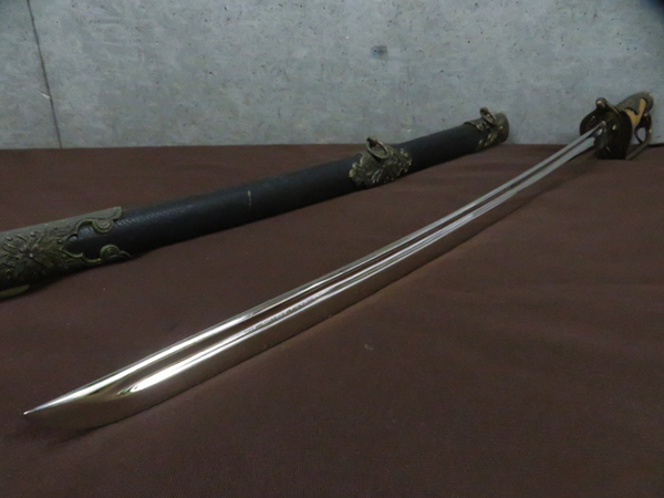 模造刀 アンティーク 全長約81.5cm　刃渡約61cm　重量（鞘含まない）約791g 管理模造刀144DS