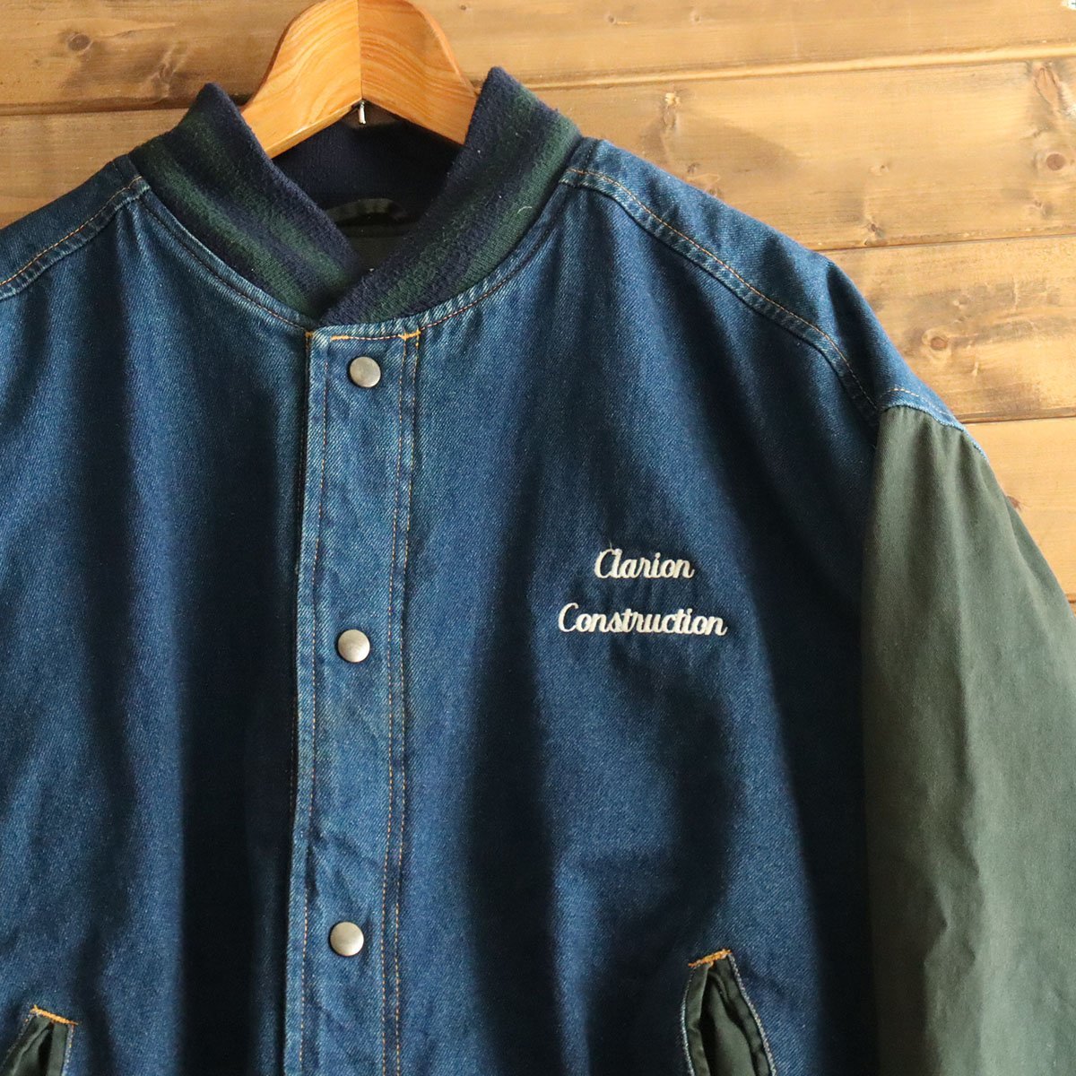 B3/M9.6-1 アメリカ古着 WearGuard デニムスタジャン 中綿 メンズ XL 