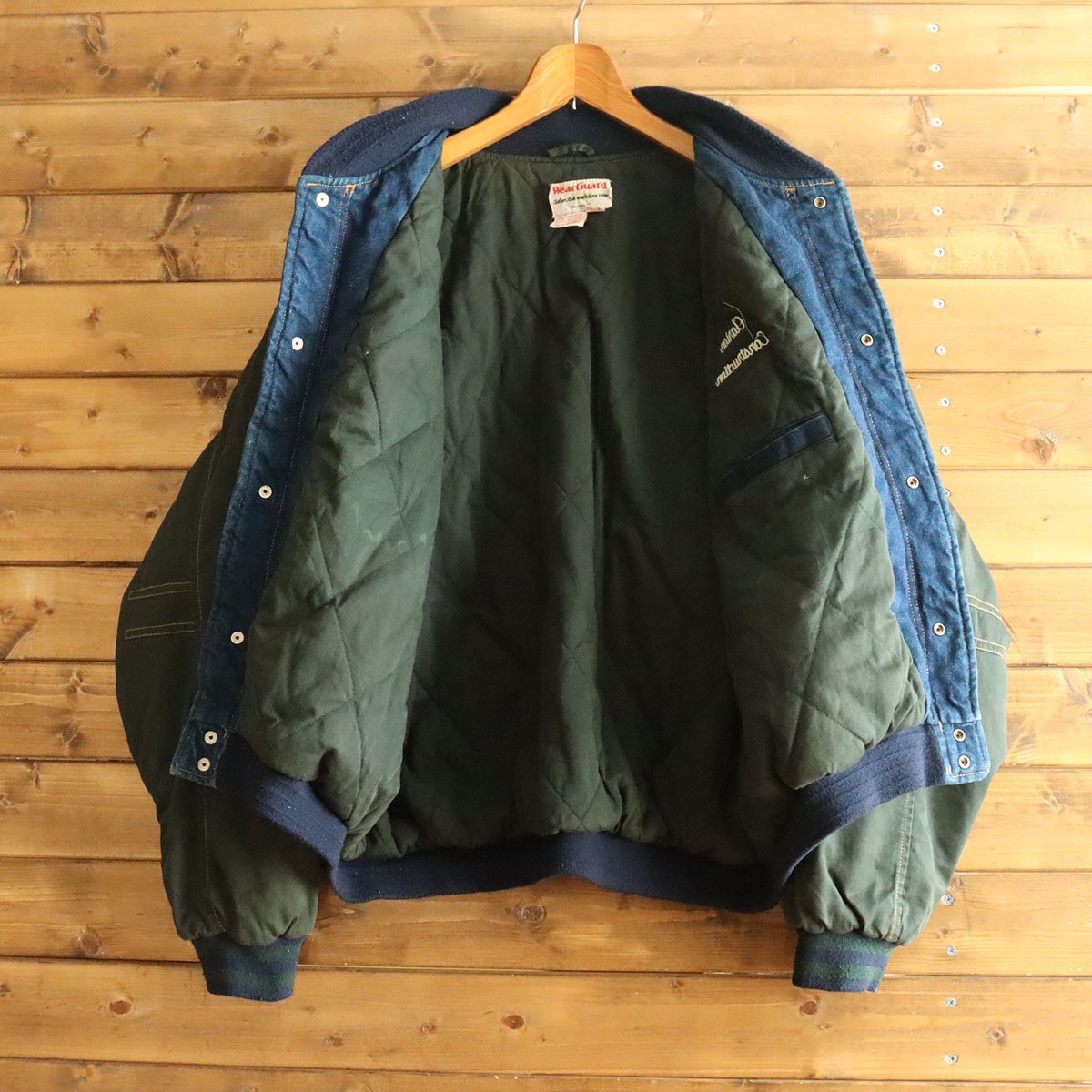 B3/M9.6-1 アメリカ古着 WearGuard デニムスタジャン 中綿 メンズ XL 
