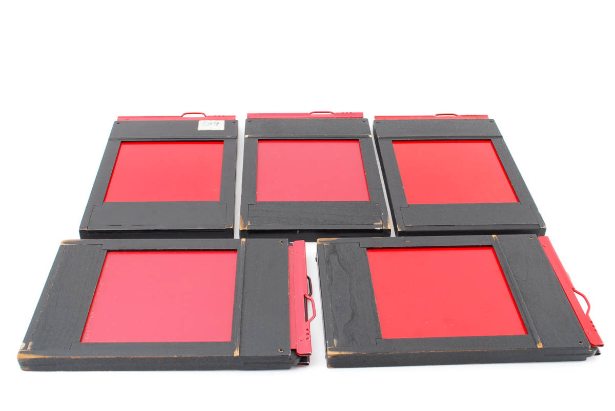 【実用品】Nagaoka Cut Film Holder 6×9 Wood Body Set of 5 長岡 カット フィルム ホルダー 5枚セット 2057