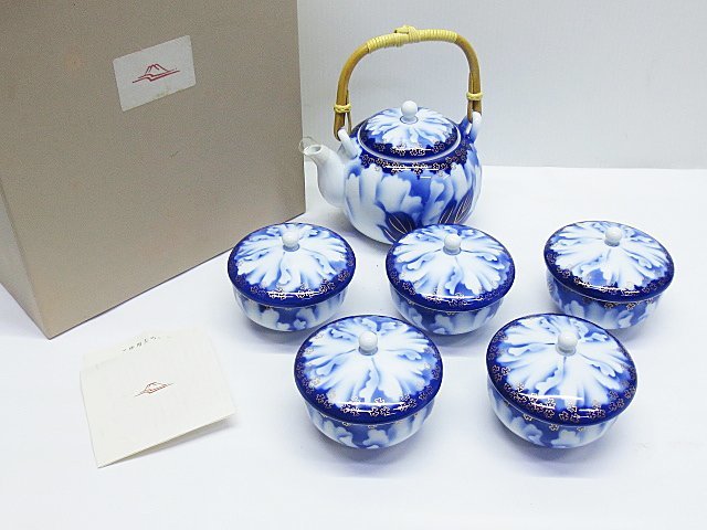 正規品，最新作】 ∞ 深川製磁 牡丹金ミル 松型茶器揃 急須