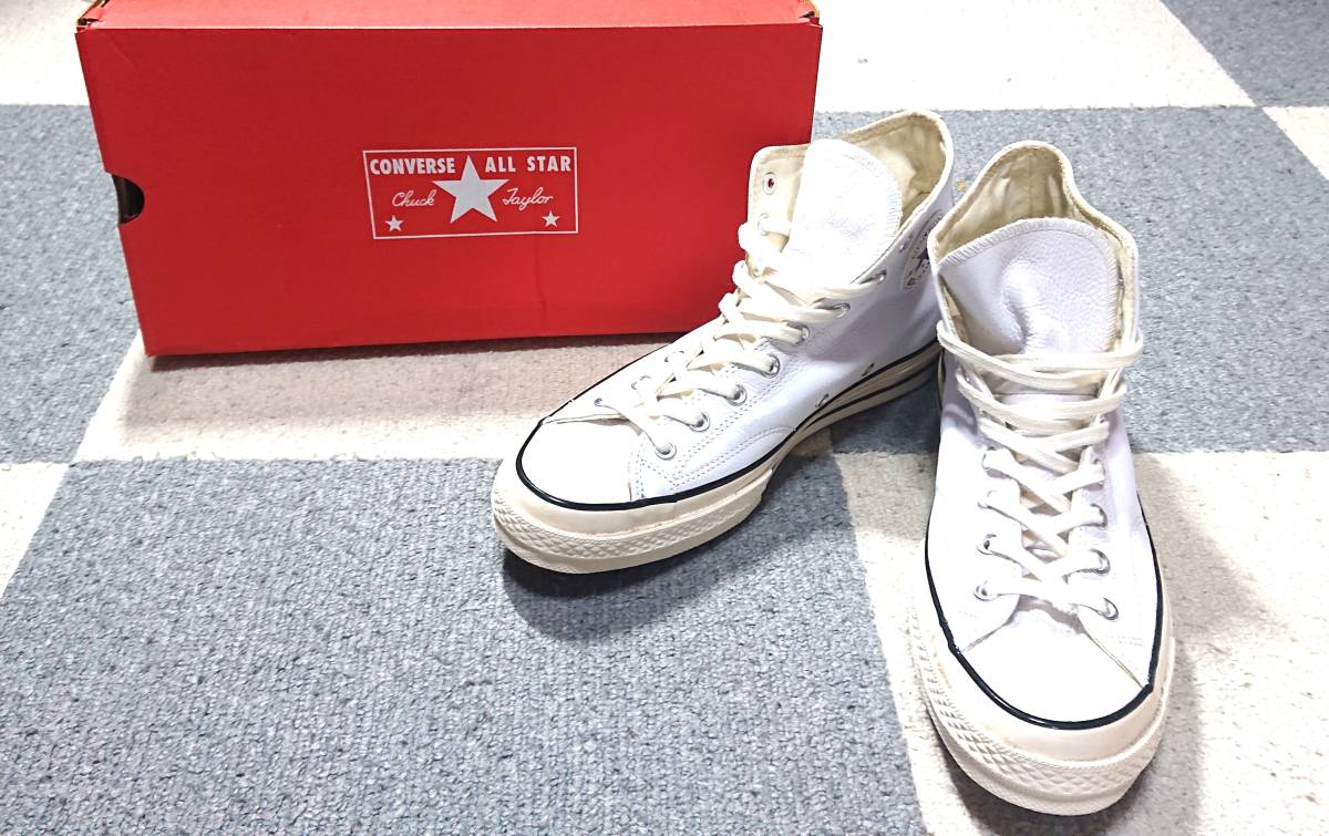 【最安値，豊富な】 価格1.5万円/スニーカー/converse チャック70ハイ/白レザー/(28.5cm)｜売買されたオークション情報、yahooの商品情報をアーカイブ公開 - オークファン 28.5cm