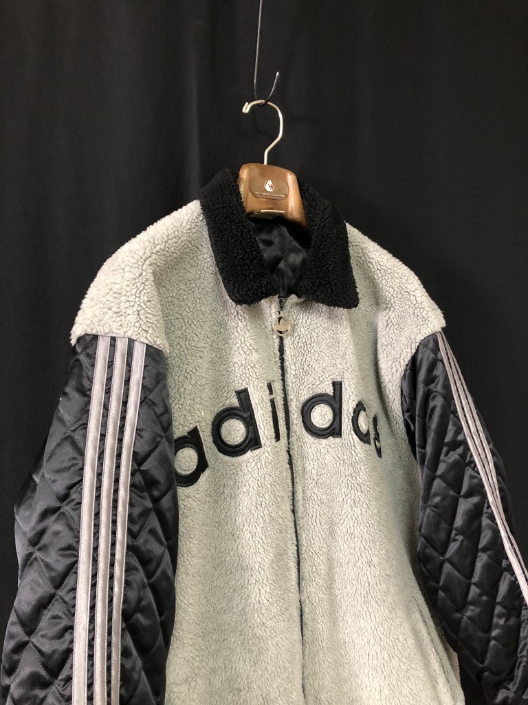 80s◇ヴィンテージ 銀タグ◇adidas アディダス フリース ×中綿 