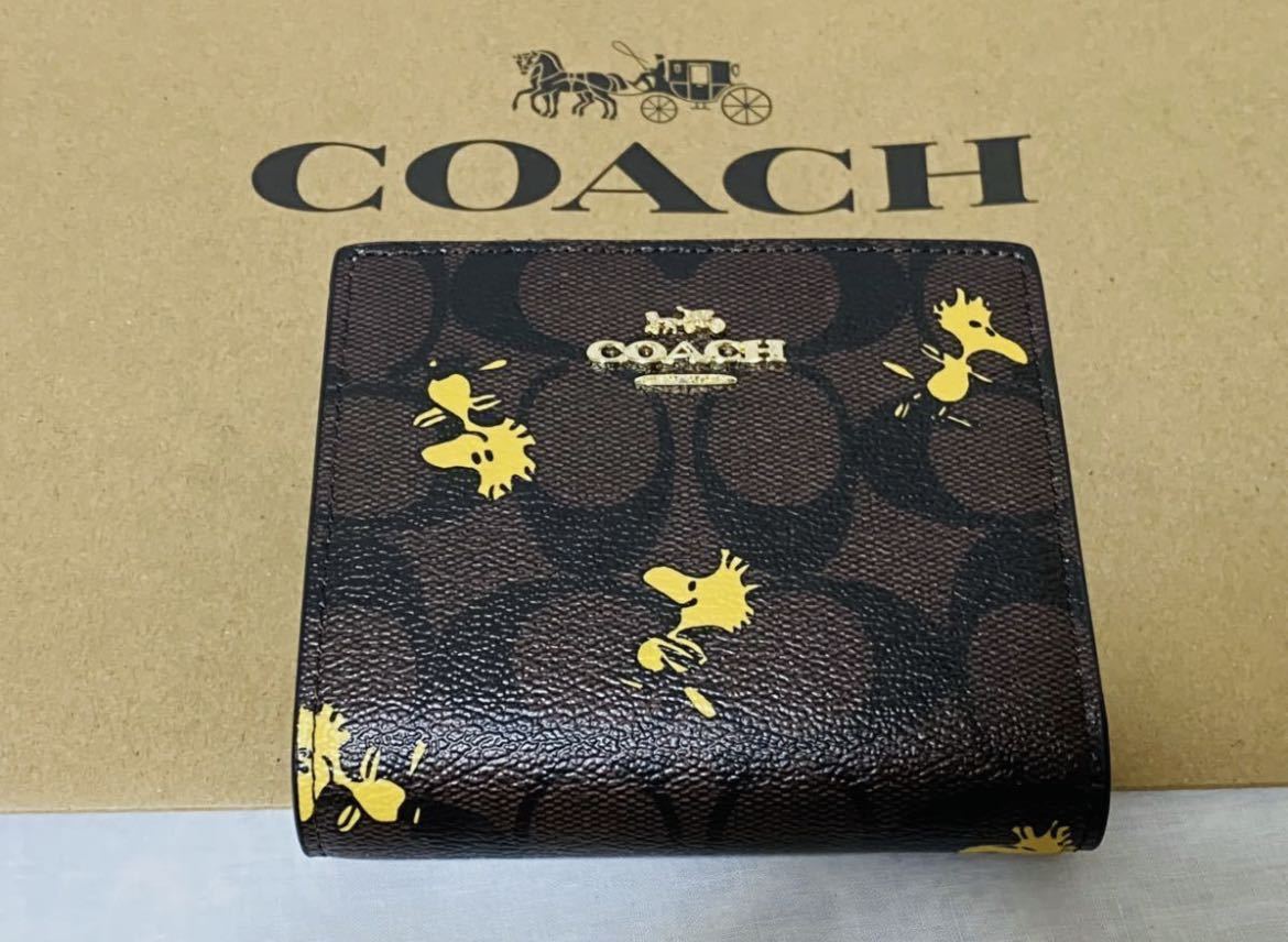 COACH コーチ×スヌーピー コラボ 二つ折り財布 ウッドストック