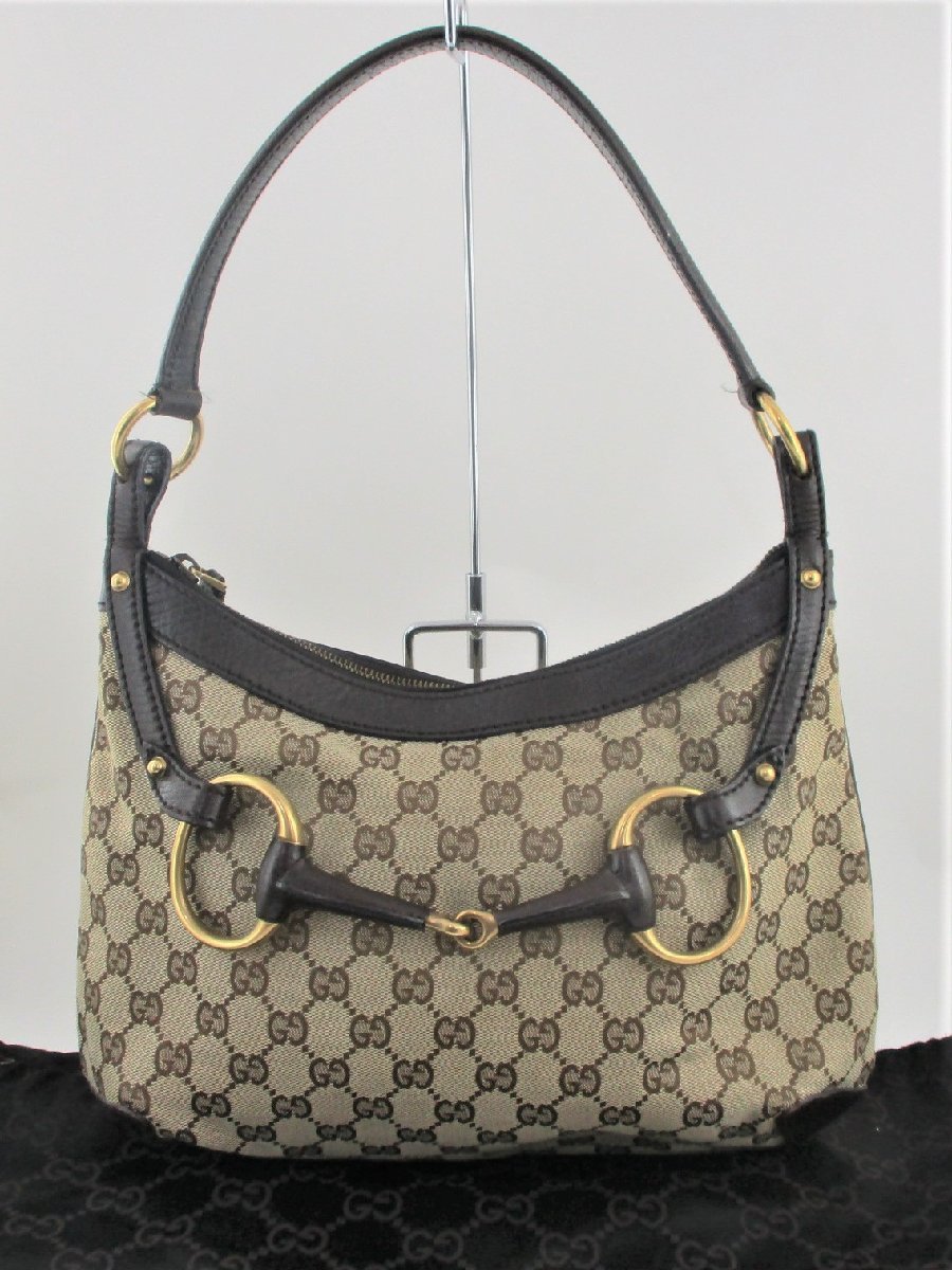 ◇美品 GUCCI グッチ ホースビット GGキャンバス GG柄 肩掛け ワン