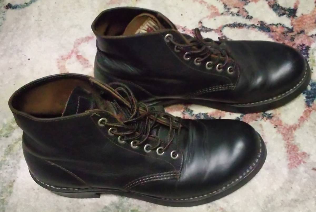 希少 Red Wing 茶芯 黒 カスタムソール 犬タグ 羽根タグ ダブルタグ 