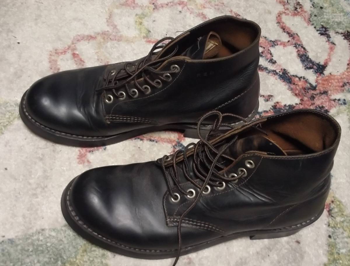 希少 Red Wing 茶芯 黒 カスタムソール 犬タグ 羽根タグ ダブルタグ 
