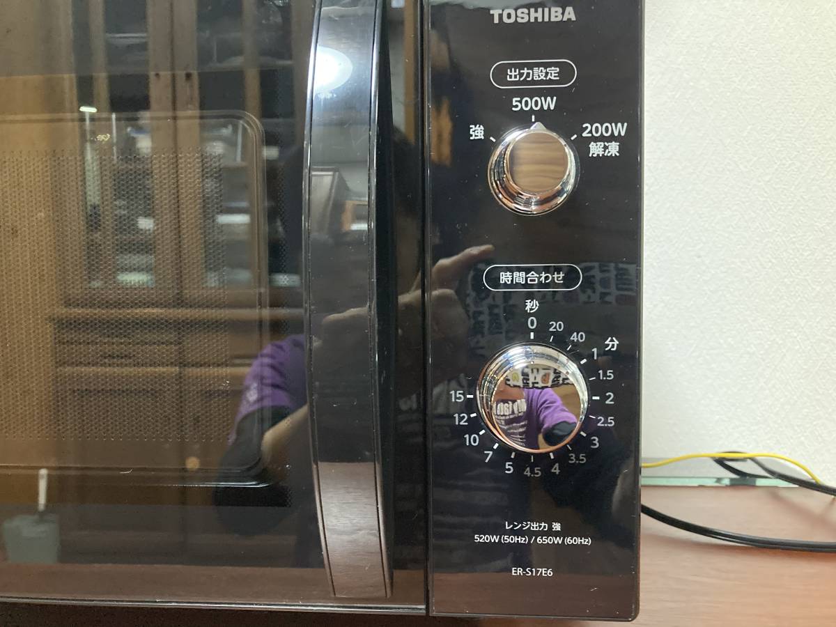 TOSHIBA 東芝 電子レンジ ER-S17E6 中古美品 動作確認済み ブラック