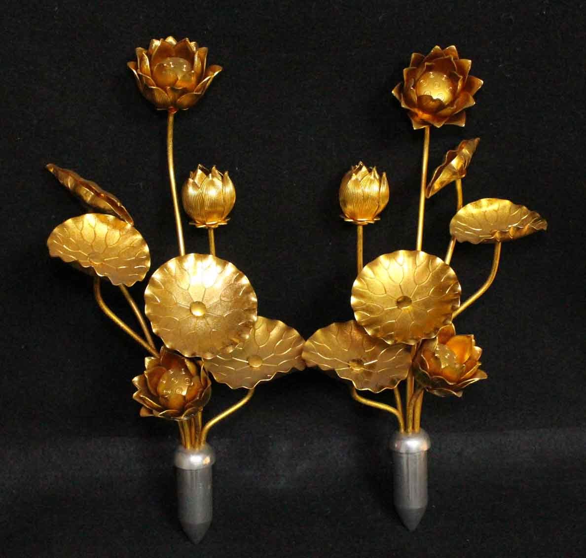本物保証，安い h130 仏具 常花 造花 金色 二個 34cm 蓮花 蕾 蓮葉 仏花 金属製 アルミ gold color(仏具一般)｜売買されたオークション情報、yahooの商品情報をアーカイブ公開 - オークファン 仏具一般