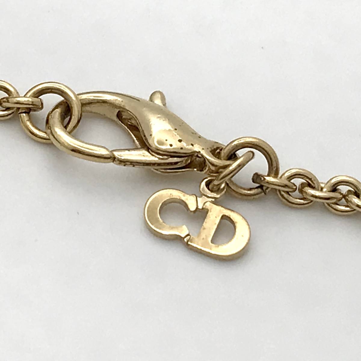 Christian Dior ディオール ネックレス ゴールドカラー ストーン 