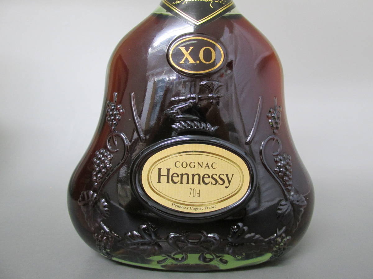 ⑪未開栓 古酒 COGNAC Hennessy X.O グリーンボトル☆箱付き ヘネシー 